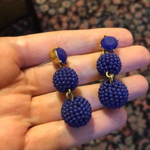 J. Crew Blue Beaded statement earrings